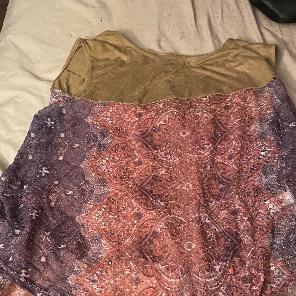 Cato Brown and Purple Patterned Midi Skirt